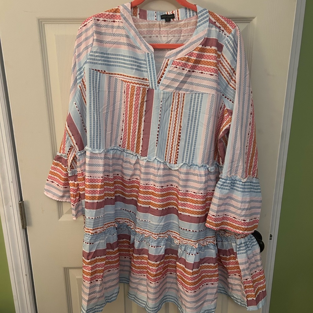 Colorful Striped Women's Dress - Picture 1 of 4